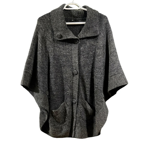20% Wool ORLY cowl neck pinch with working buttons to use as sweater. Large-XL - Picture 1 of 7